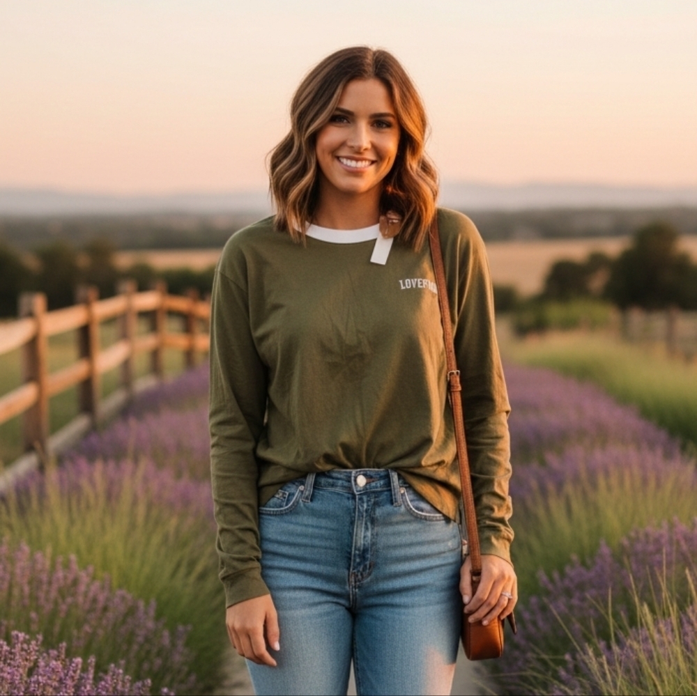 PINK Victoria's Secret Olive Long Sleeve Top
